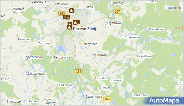 mapa Ogartówko, Ogartówko na mapie Targeo