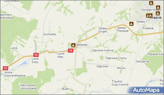 mapa Olbięcin, Olbięcin na mapie Targeo