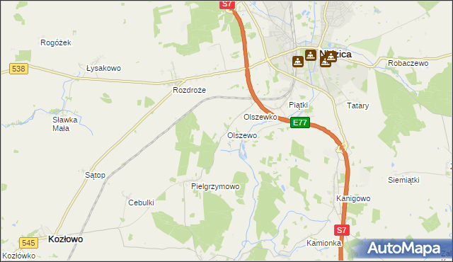 mapa Olszewo gmina Nidzica, Olszewo gmina Nidzica na mapie Targeo