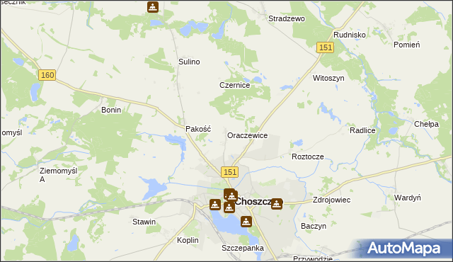 mapa Oraczewice, Oraczewice na mapie Targeo
