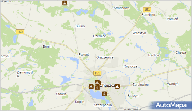 mapa Oraczewice, Oraczewice na mapie Targeo