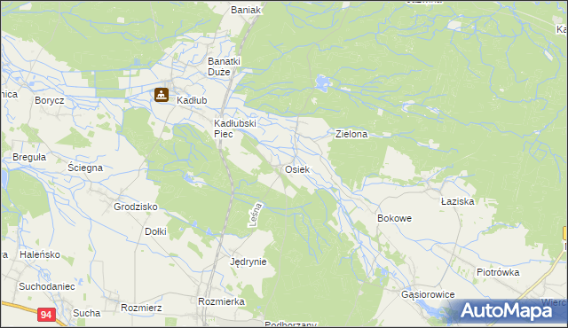 mapa Osiek gmina Strzelce Opolskie, Osiek gmina Strzelce Opolskie na mapie Targeo