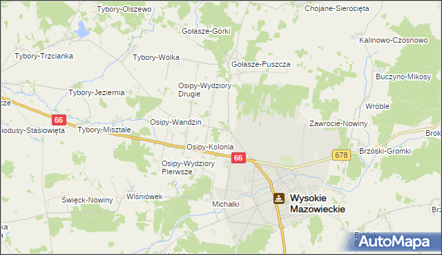 mapa Osipy-Lepertowizna, Osipy-Lepertowizna na mapie Targeo