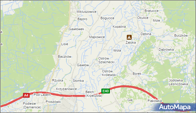 mapa Ostrów Szlachecki, Ostrów Szlachecki na mapie Targeo