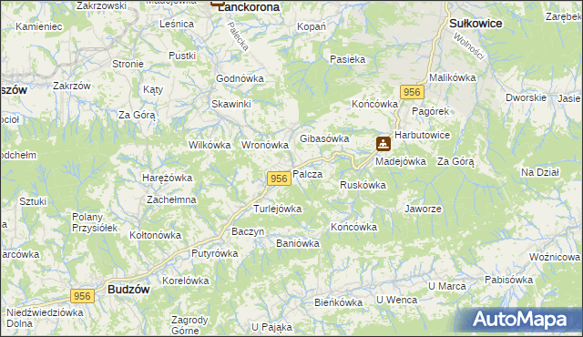 mapa Palcza, Palcza na mapie Targeo