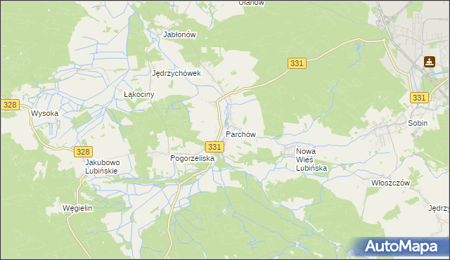 mapa Parchów, Parchów na mapie Targeo