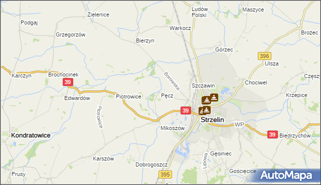 mapa Pęcz, Pęcz na mapie Targeo