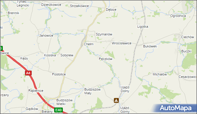 mapa Pęczków, Pęczków na mapie Targeo