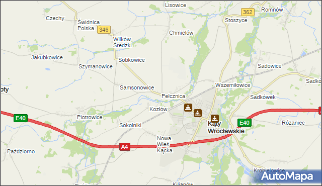 mapa Pełcznica, Pełcznica na mapie Targeo