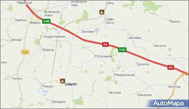 mapa Pichorowice, Pichorowice na mapie Targeo