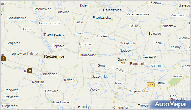 mapa Pieczonogi gmina Pałecznica, Pieczonogi gmina Pałecznica na mapie Targeo