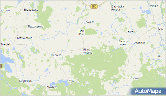 mapa Piłaki Wielkie, Piłaki Wielkie na mapie Targeo