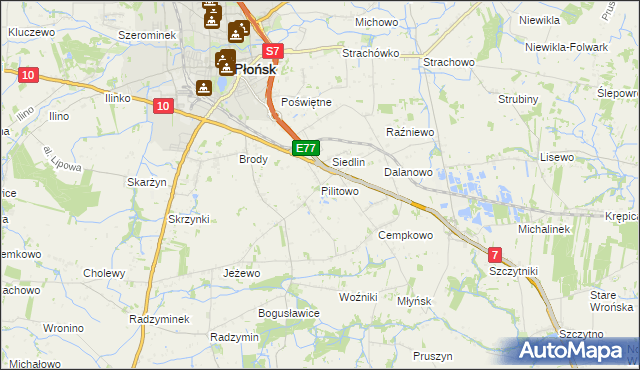 mapa Pilitowo, Pilitowo na mapie Targeo