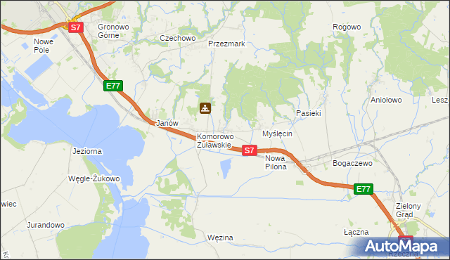 mapa Pilona, Pilona na mapie Targeo