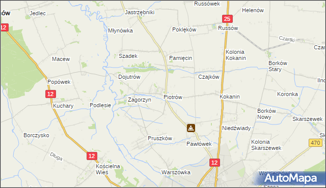 mapa Piotrów gmina Blizanów, Piotrów gmina Blizanów na mapie Targeo