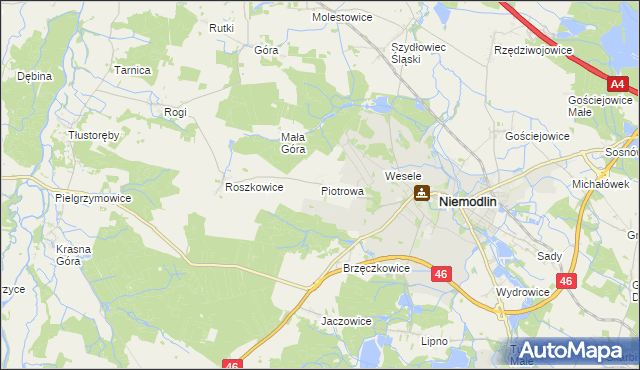 mapa Piotrowa, Piotrowa na mapie Targeo