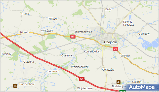 mapa Piotrowice gmina Chojnów, Piotrowice gmina Chojnów na mapie Targeo