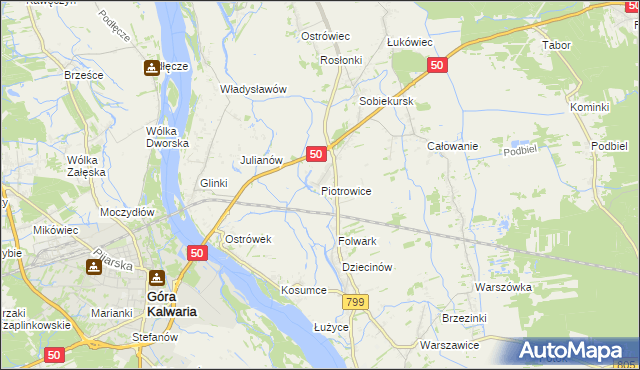 mapa Piotrowice gmina Karczew, Piotrowice gmina Karczew na mapie Targeo