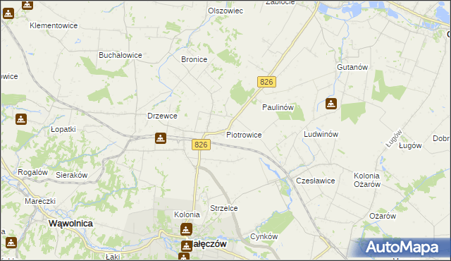 mapa Piotrowice gmina Nałęczów, Piotrowice gmina Nałęczów na mapie Targeo