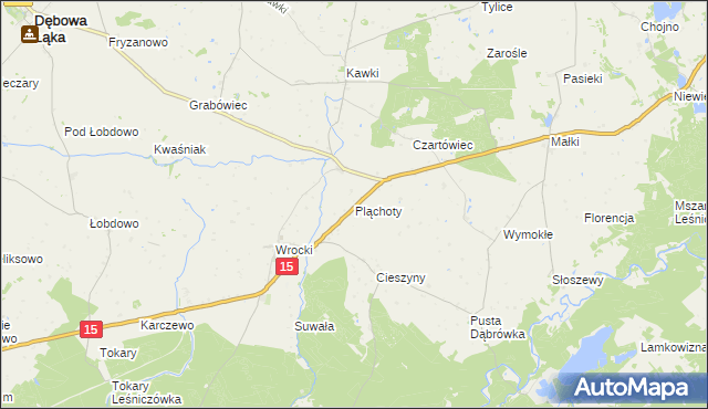 mapa Pląchoty, Pląchoty na mapie Targeo