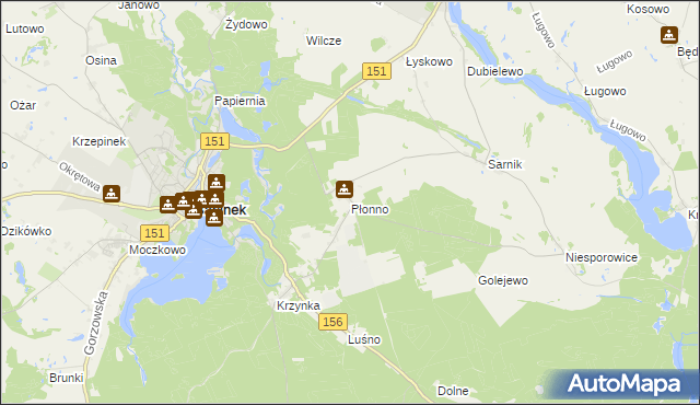 mapa Płonno, Płonno na mapie Targeo