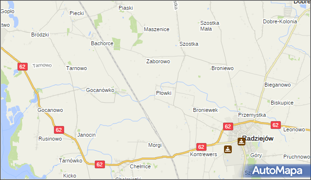 mapa Płowki, Płowki na mapie Targeo