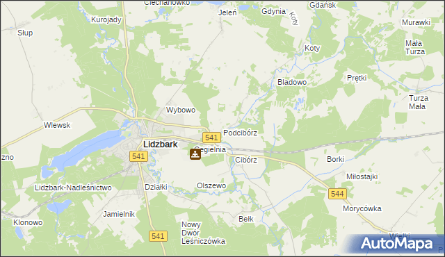 mapa Podcibórz, Podcibórz na mapie Targeo