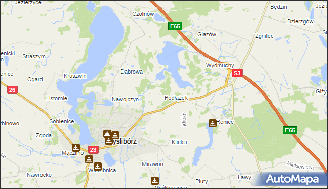 mapa Podłążek, Podłążek na mapie Targeo