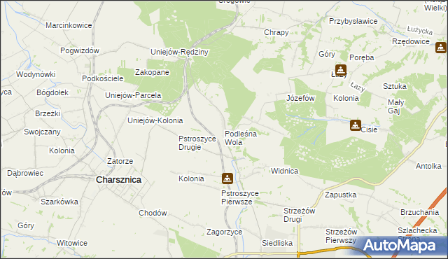 mapa Podleśna Wola, Podleśna Wola na mapie Targeo