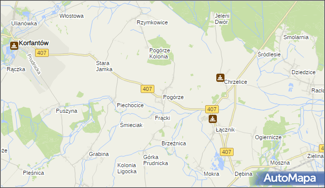 mapa Pogórze gmina Biała, Pogórze gmina Biała na mapie Targeo