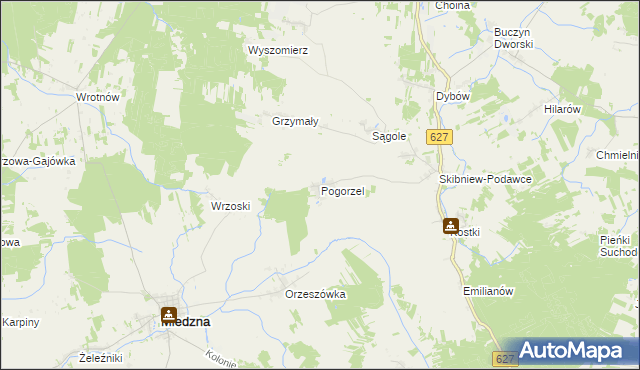 mapa Pogorzel gmina Sokołów Podlaski, Pogorzel gmina Sokołów Podlaski na mapie Targeo