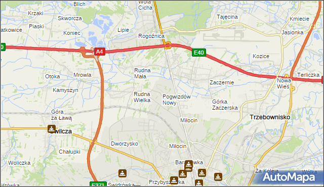 mapa Pogwizdów Nowy, Pogwizdów Nowy na mapie Targeo