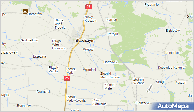 mapa Pólko gmina Stawiszyn, Pólko gmina Stawiszyn na mapie Targeo