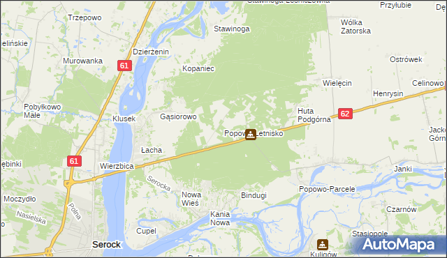 mapa Popowo-Letnisko, Popowo-Letnisko na mapie Targeo