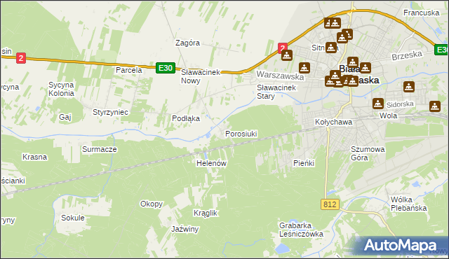 mapa Porosiuki, Porosiuki na mapie Targeo