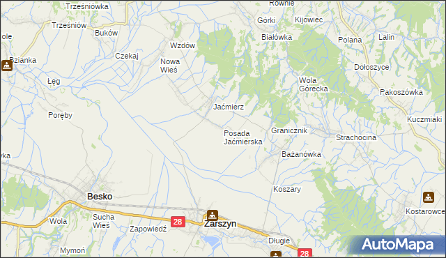 mapa Posada Jaćmierska, Posada Jaćmierska na mapie Targeo