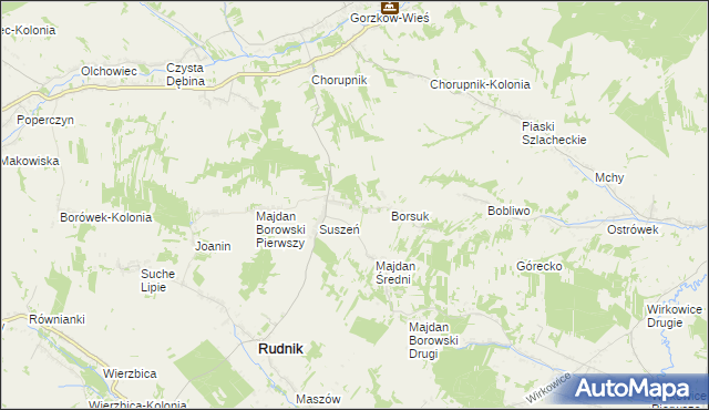 mapa Potasznia gmina Rudnik, Potasznia gmina Rudnik na mapie Targeo