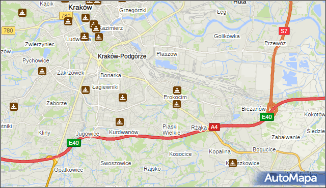 mapa Prokocim, Prokocim na mapie Targeo