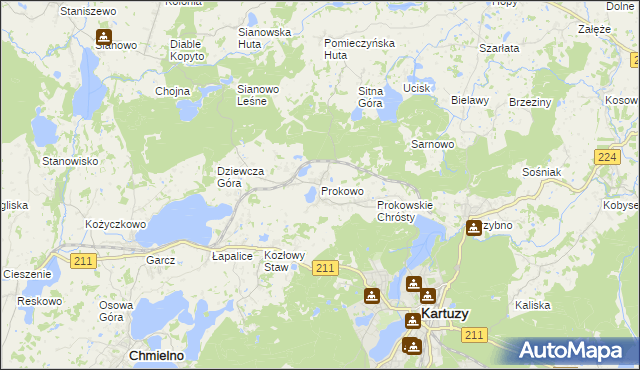 mapa Prokowo, Prokowo na mapie Targeo