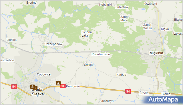 mapa Przedmoście gmina Środa Śląska, Przedmoście gmina Środa Śląska na mapie Targeo