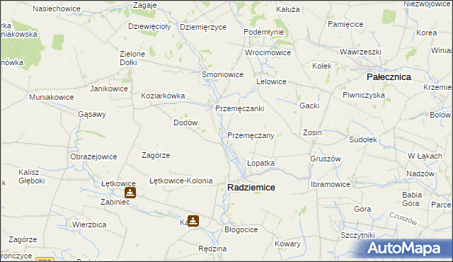 mapa Przemęczany, Przemęczany na mapie Targeo