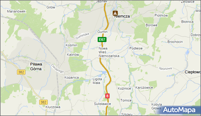 mapa Przerzeczyn-Zdrój, Przerzeczyn-Zdrój na mapie Targeo