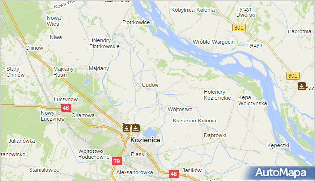 mapa Przewóz gmina Kozienice, Przewóz gmina Kozienice na mapie Targeo