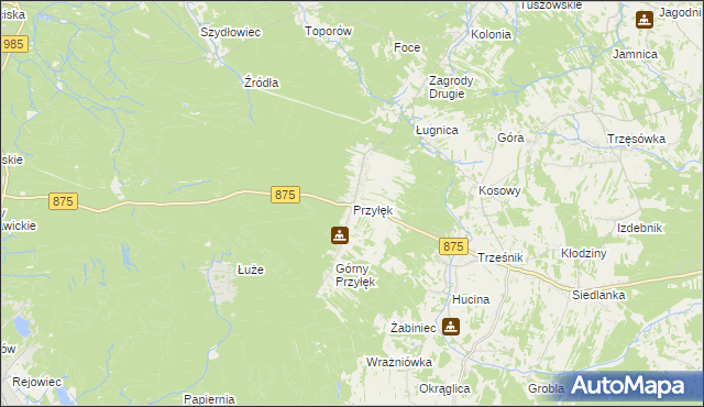mapa Przyłęk gmina Niwiska, Przyłęk gmina Niwiska na mapie Targeo