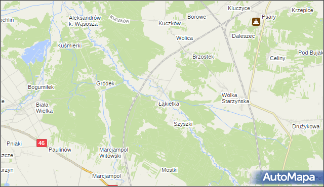 mapa Przyłęk gmina Szczekociny, Przyłęk gmina Szczekociny na mapie Targeo