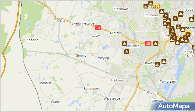 mapa Przylep, Przylep na mapie Targeo