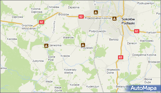 mapa Przywózki, Przywózki na mapie Targeo