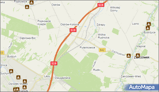 mapa Pułankowice, Pułankowice na mapie Targeo
