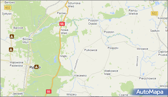 mapa Pułkowice, Pułkowice na mapie Targeo