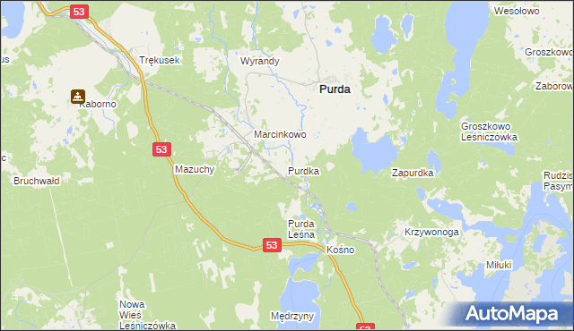 mapa Purdka, Purdka na mapie Targeo